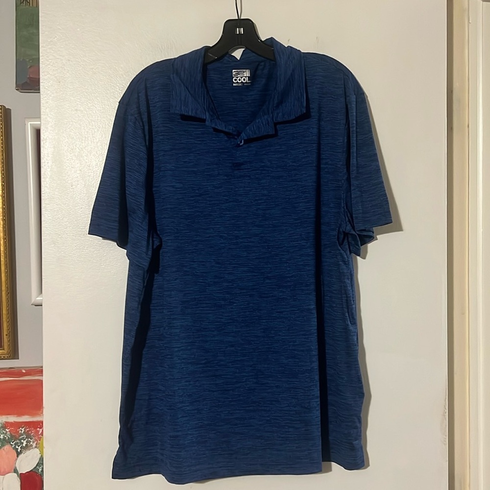 32 degrees mens blue wicking cool short sleeve polo